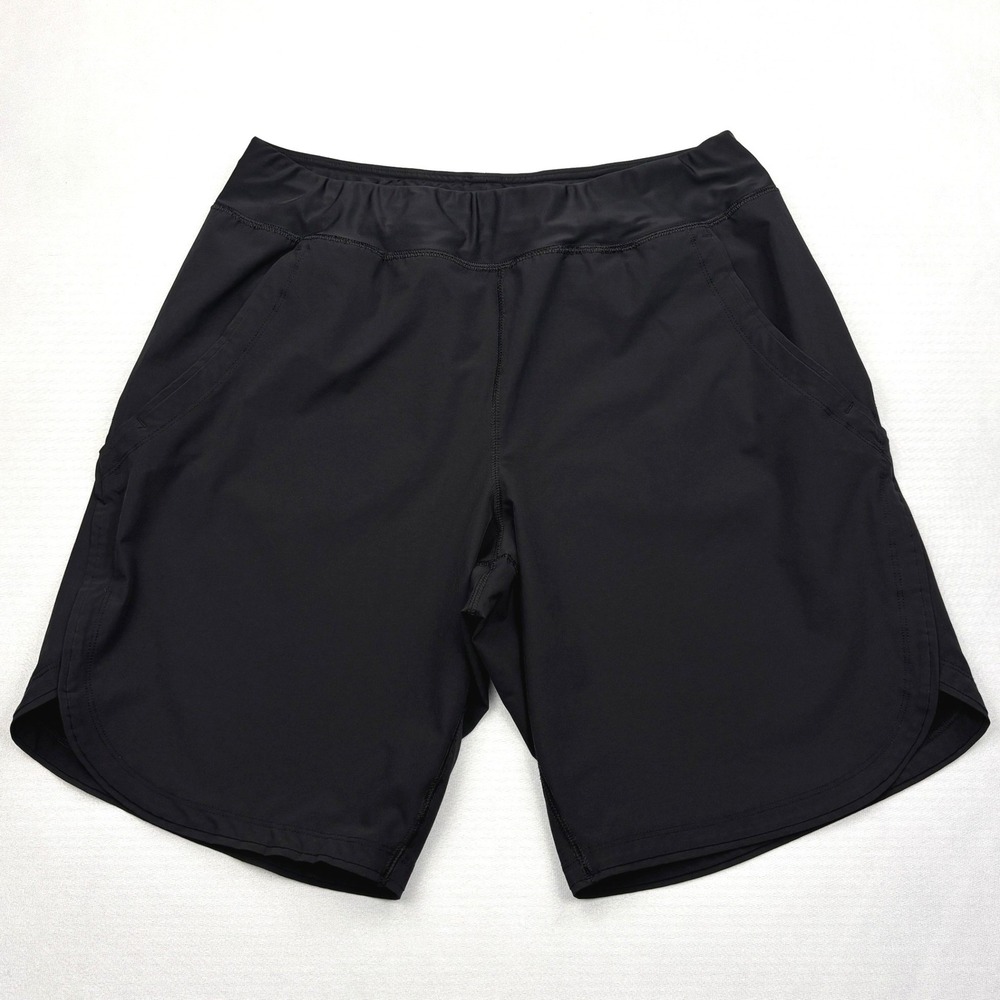 Lands End Shorts Womens 10 Black Stretch Woven Quick Dry Active Board Shorts
